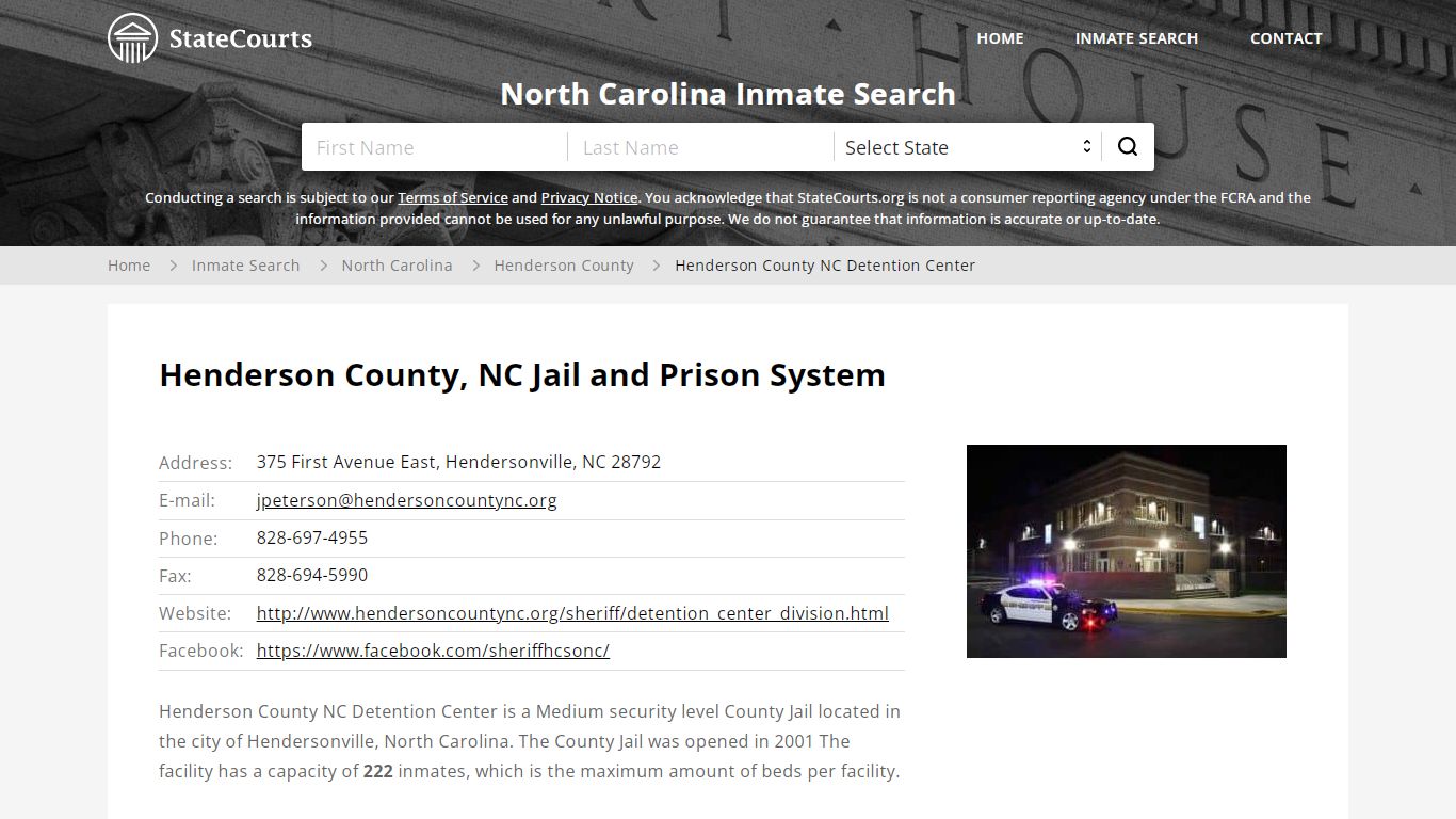 Henderson County NC Detention Center Inmate Records Search ...